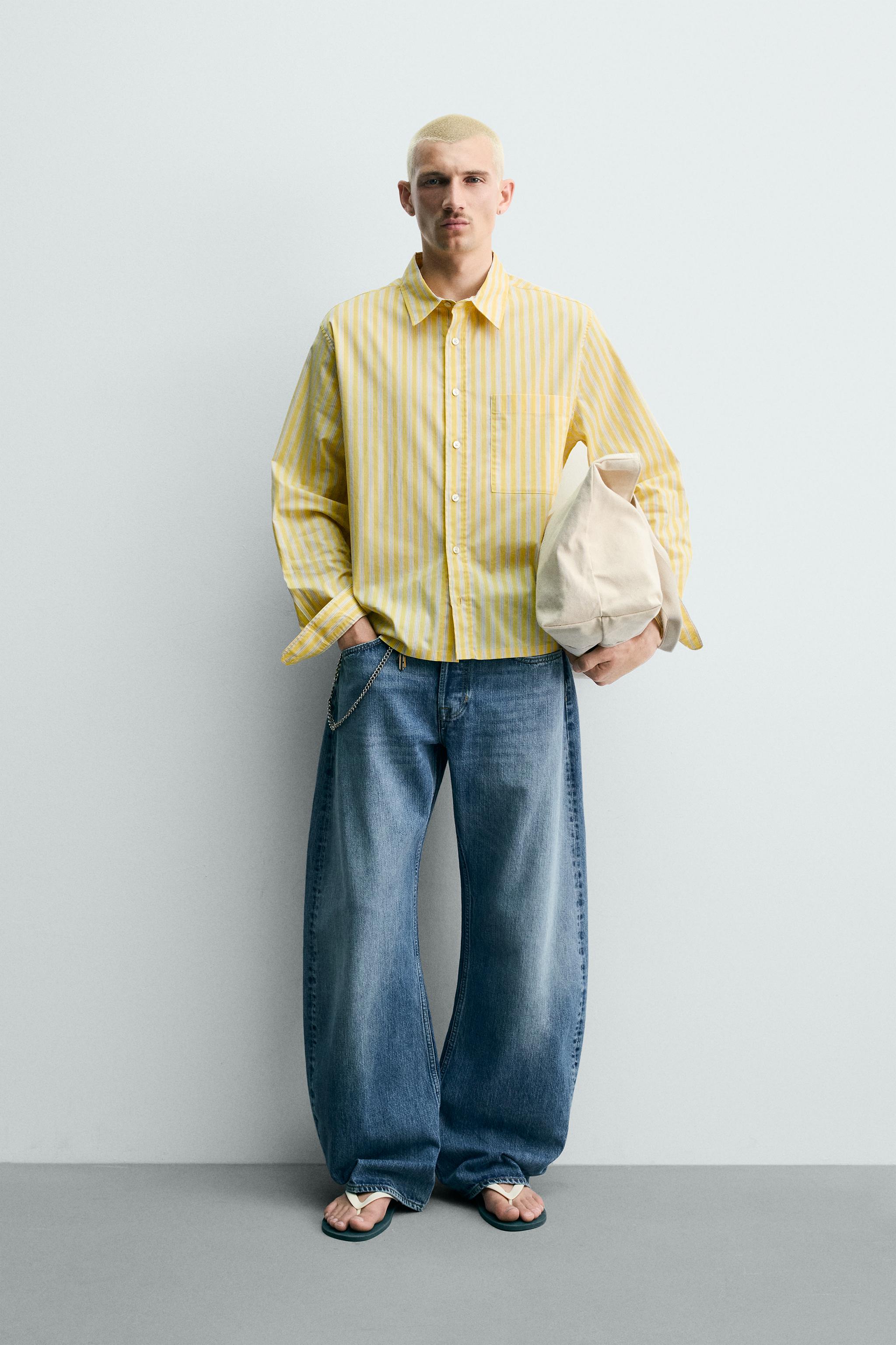 LEMON PRINT STRIPED SHIRT